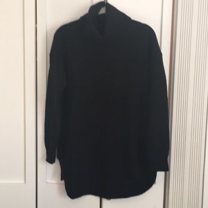 Oversize black wool turtleneck sweater